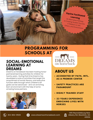 Dreams on Horseback trips begin 2/21. See calendar for all dates. Students must have completed permission slip to attend.